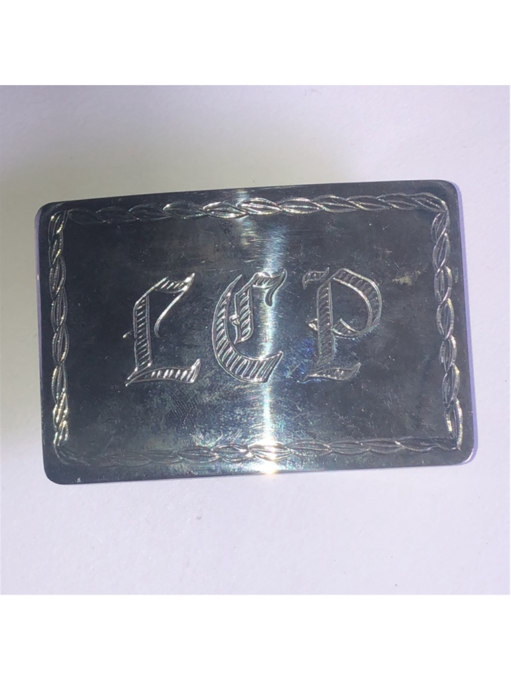 LCP Initials Vintage Silver Tone Mens Womens Unisex Belt Buckle